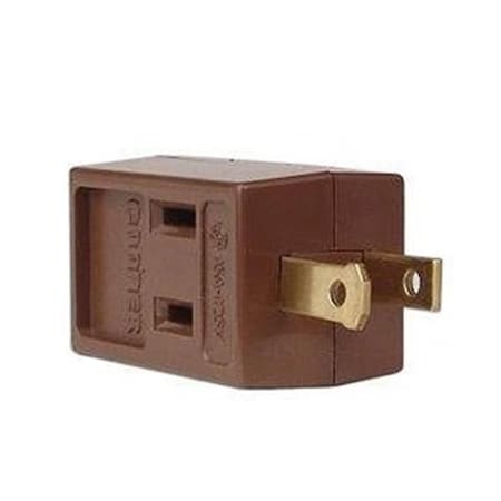 Proplus Plug Adapter, Cube Tap, Brown, 5 PK PR78151